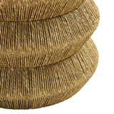 Jago Seagrass and Wood End Table in Walnut Natural