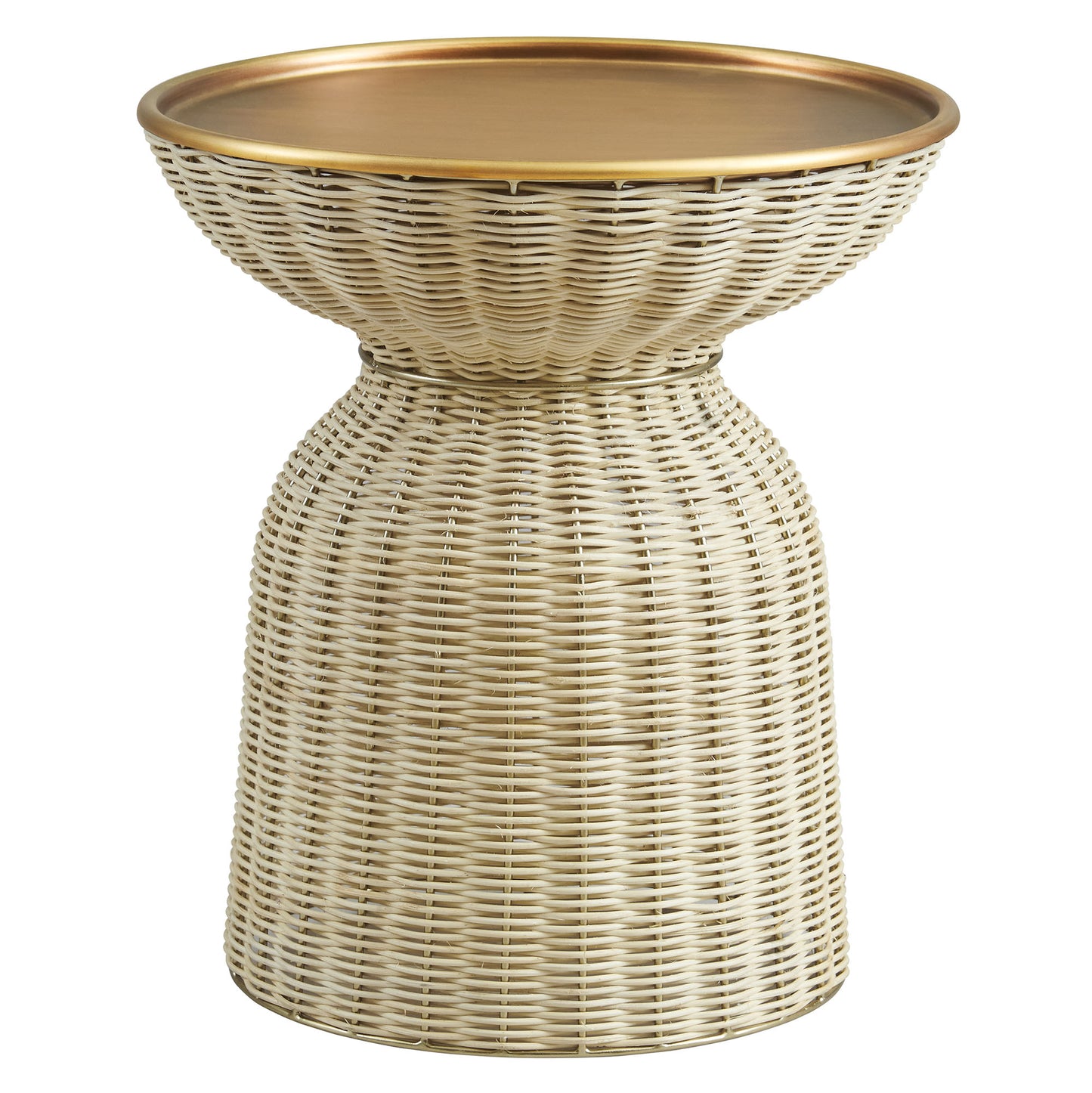 Lazaro Round Rattan Side Table by Furniture For America