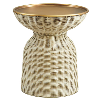 Lazaro Round Rattan Side Table by Furniture For America