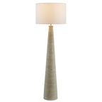 Saylor Carved Ribbed Wood Floor Lamp With Drum Shade by Furniture for America