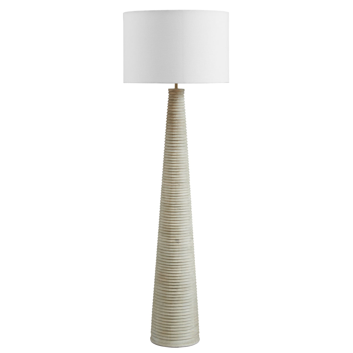 Saylor Carved Ribbed Wood Floor Lamp With Drum Shade by Furniture for America