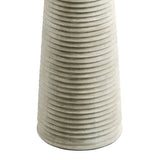 Killarney Carved Ribbed Wood Floor Lamp With Drum Shade in White Gray