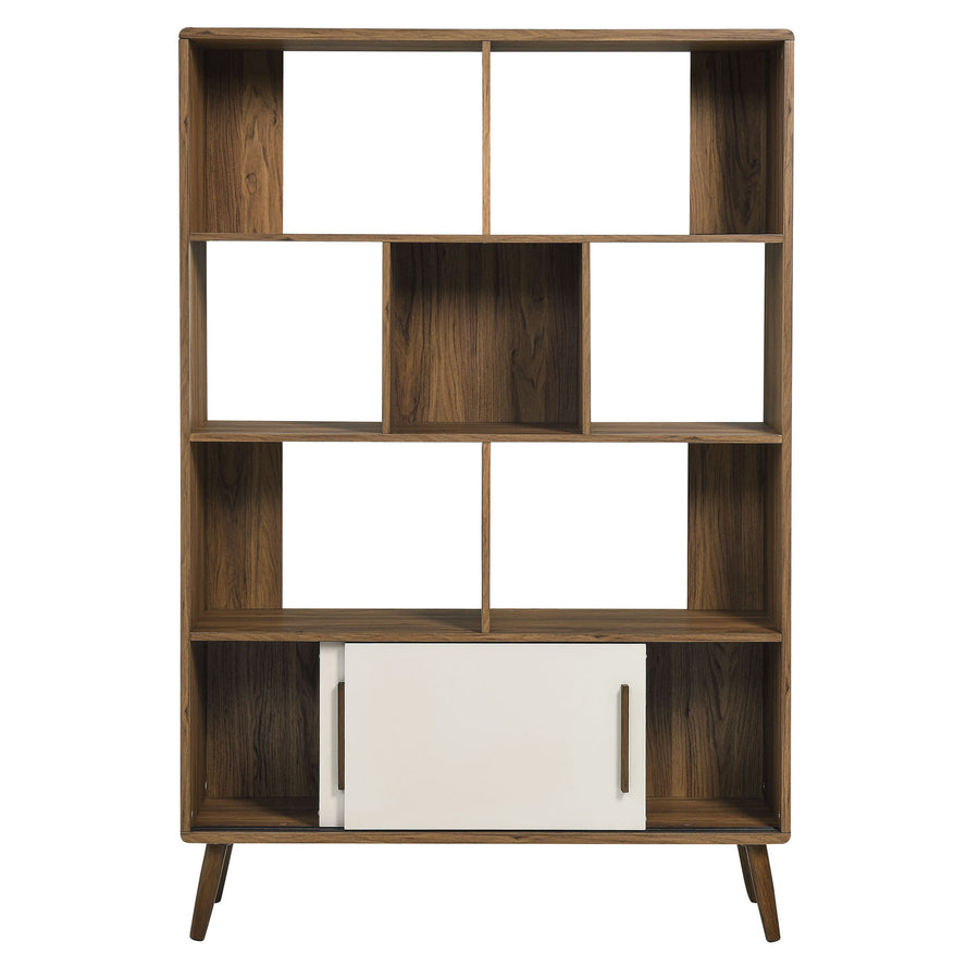 Emery 45" Bookcase with Sliding Doors in Walnut Linen