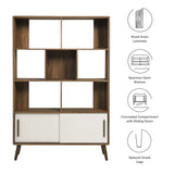 Emery 45" Bookcase with Sliding Doors in Walnut Linen