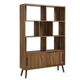 Emery 45" Bookcase with Sliding Doors in Walnut