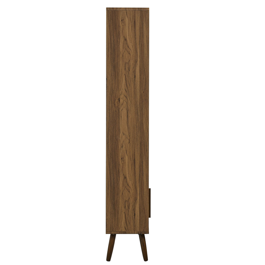 Emery 45" Bookcase with Sliding Doors in Walnut