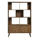 Emery 45" Bookcase with Sliding Doors in Walnut