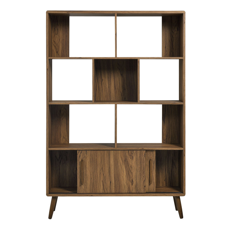 Emery 45" Bookcase with Sliding Doors in Walnut