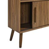 Emery 45" Bookcase with Sliding Doors in Walnut
