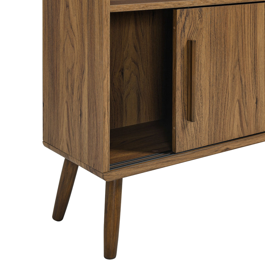 Emery 45" Bookcase with Sliding Doors in Walnut