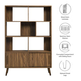 Emery 45" Bookcase with Sliding Doors in Walnut