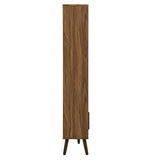 Emery 59" Bookcase with Sliding Doors in Walnut Linen
