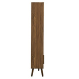 Emery 59" Bookcase with Sliding Doors in Walnut