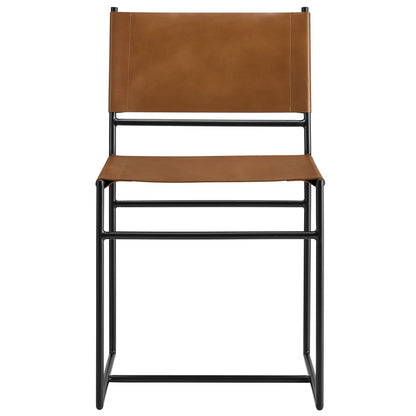 Thatcher Leather and Metal Dining Chair by Furniture for America