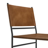Mogeltonder Leather and Metal Dining Chair in Tan