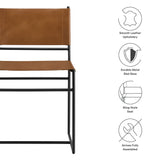 Mogeltonder Leather and Metal Dining Chair in Tan