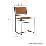 Mogeltonder Leather and Metal Dining Chair in Tan