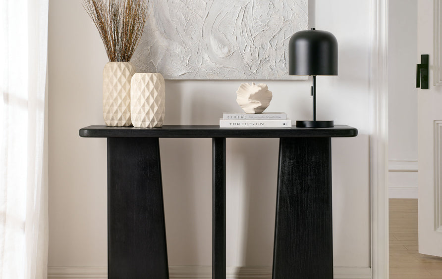 Undredal 45" Wood Console Table in Black