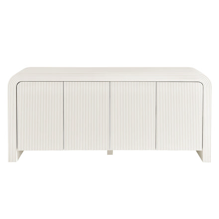 Waterflute 70" Fluted Sideboard Cabinet in White Matte