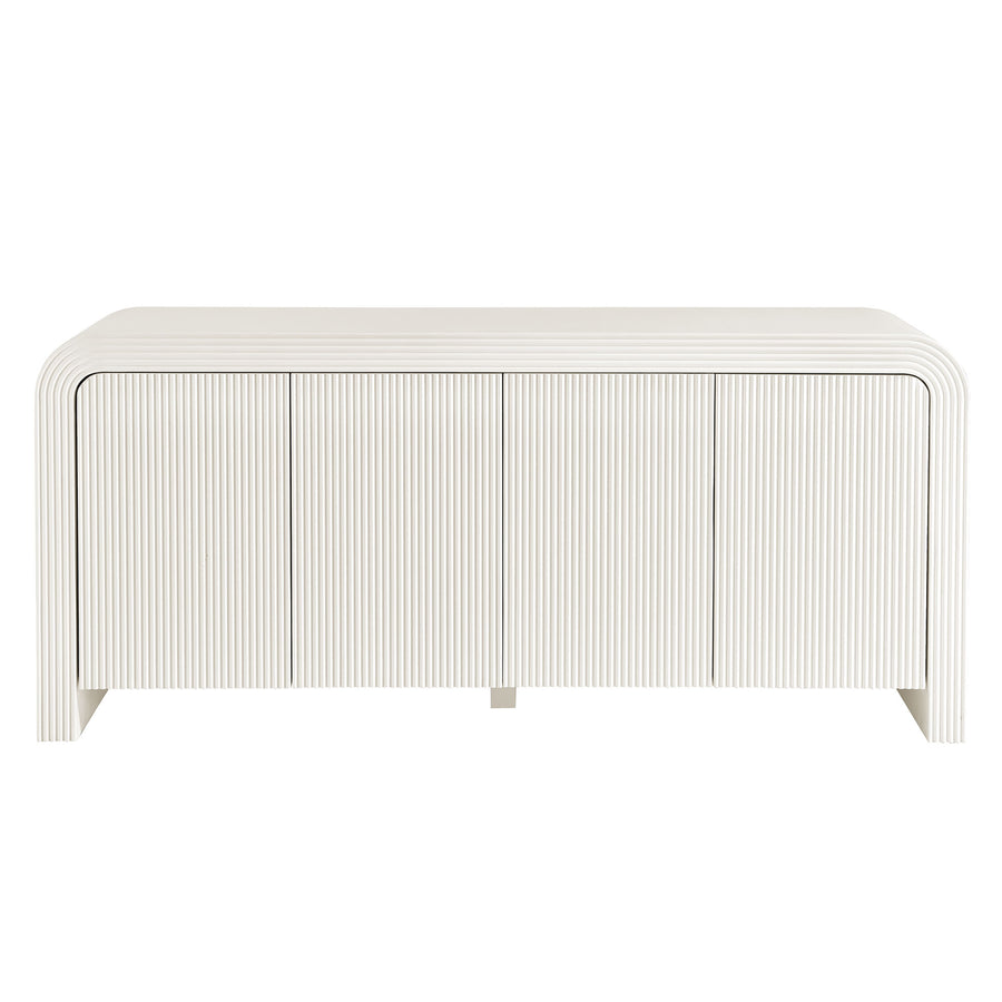 Odette 70" Fluted Sideboard Cabinet in White Matte