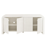 Odette 70" Fluted Sideboard Cabinet in White Matte