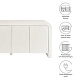 Odette 70" Fluted Sideboard Cabinet in White Matte