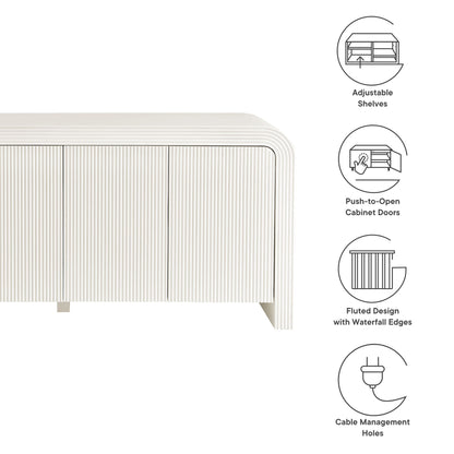 Waterflute 70" Fluted Sideboard Cabinet by Furniture For America