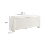 Odette 70" Fluted Sideboard Cabinet in White Matte