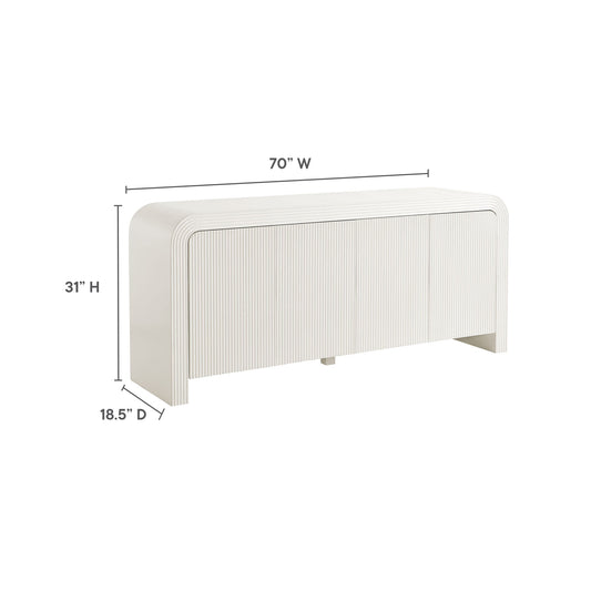 Waterflute 70" Fluted Sideboard Cabinet by Furniture For America