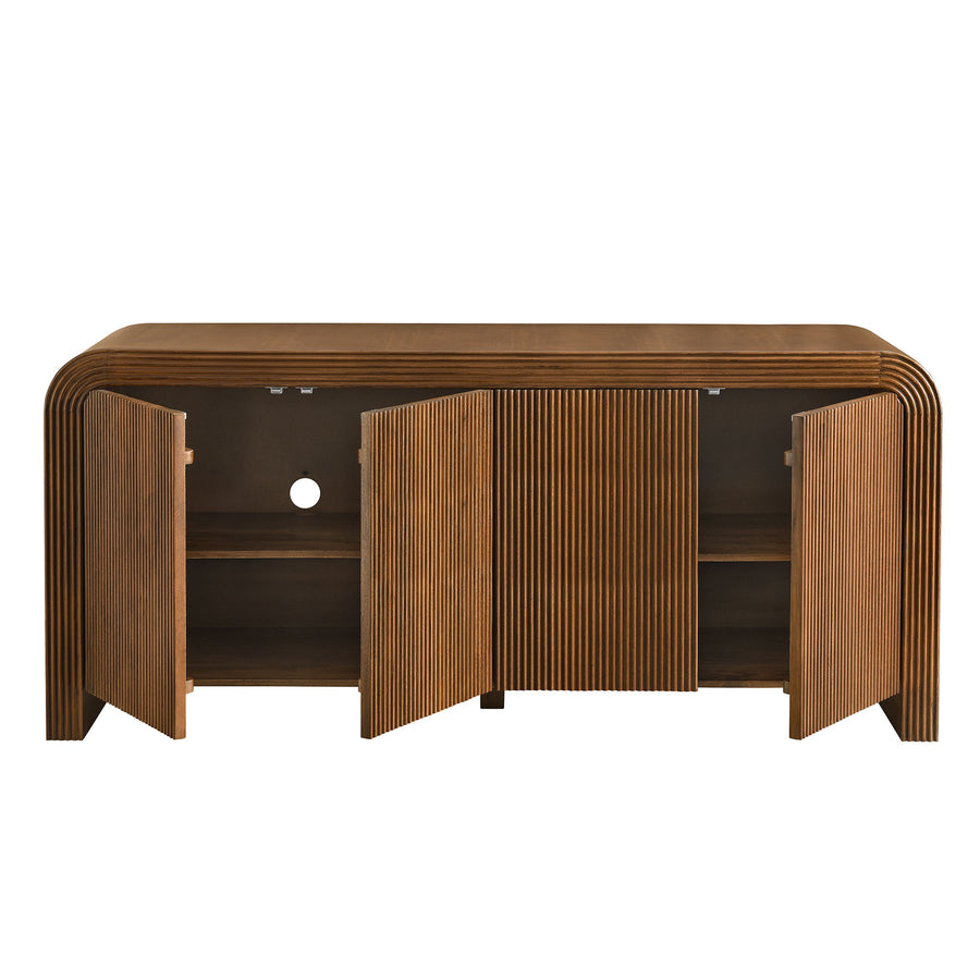 Odette 70" Fluted Sideboard Cabinet in Walnut