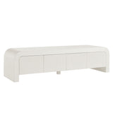 Odette 68" Fluted TV Stand in White Matte