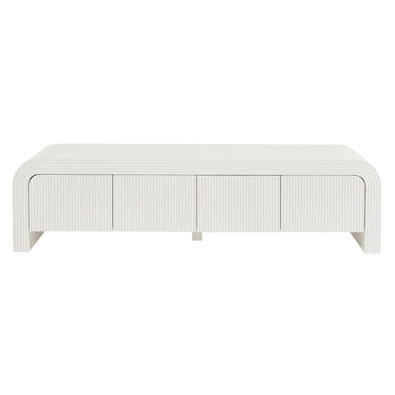 Waterflute 68" Fluted TV Stand in White Matte