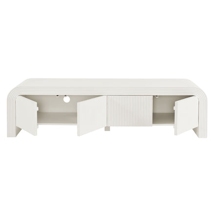 Waterflute 68" Fluted TV Stand in White Matte