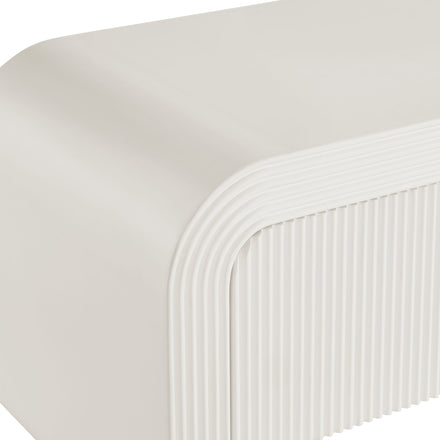 Waterflute 68" Fluted TV Stand in White Matte