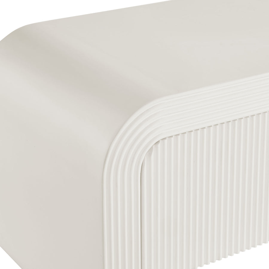 Odette 68" Fluted TV Stand in White Matte