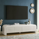 Odette 68" Fluted TV Stand in White Matte
