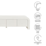Odette 68" Fluted TV Stand in White Matte