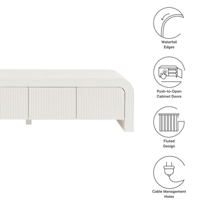 Waterflute 68" Fluted TV Stand by Furniture For America