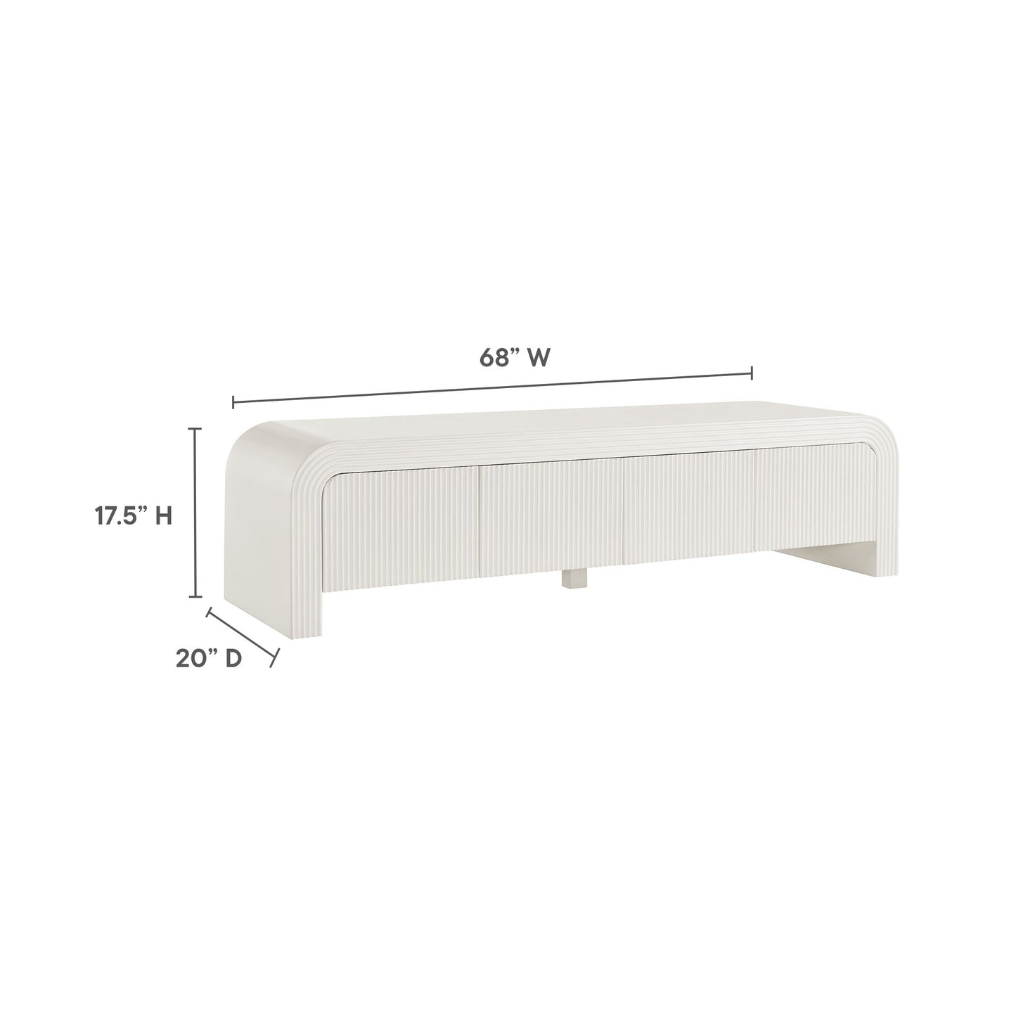 Waterflute 68" Fluted TV Stand by Furniture For America