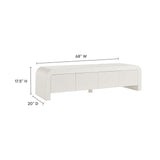 Odette 68" Fluted TV Stand in White Matte