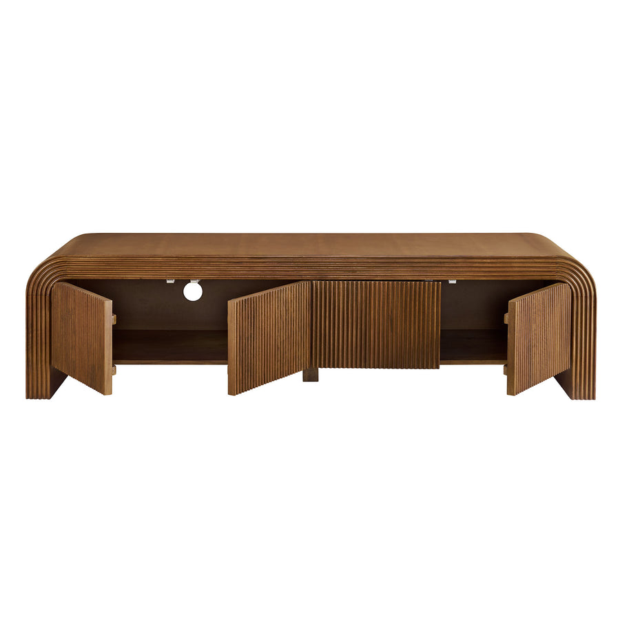 Odette 68" Fluted TV Stand in Walnut