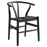 Sisal 29" Wood Dining Chair in Black Black