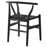 Sisal 29" Wood Dining Chair in Black Black