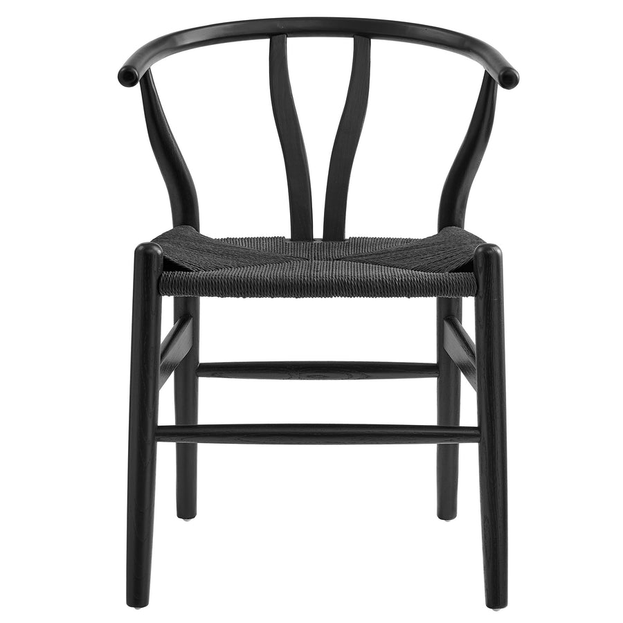 Sisal 29" Wood Dining Chair in Black Black