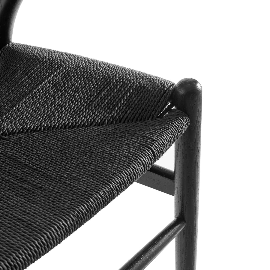 Sisal 29" Wood Dining Chair in Black Black