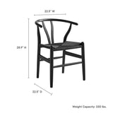 Sisal 29" Wood Dining Chair in Black Black