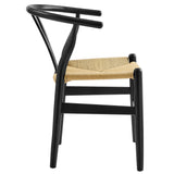 Sisal 29" Wood Dining Chair in Black
