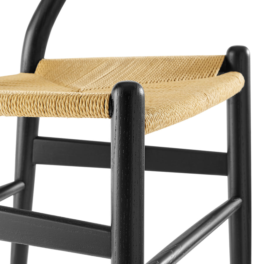 Sisal 29" Wood Dining Chair in Black