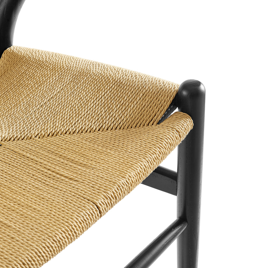 Sisal 29" Wood Dining Chair in Black