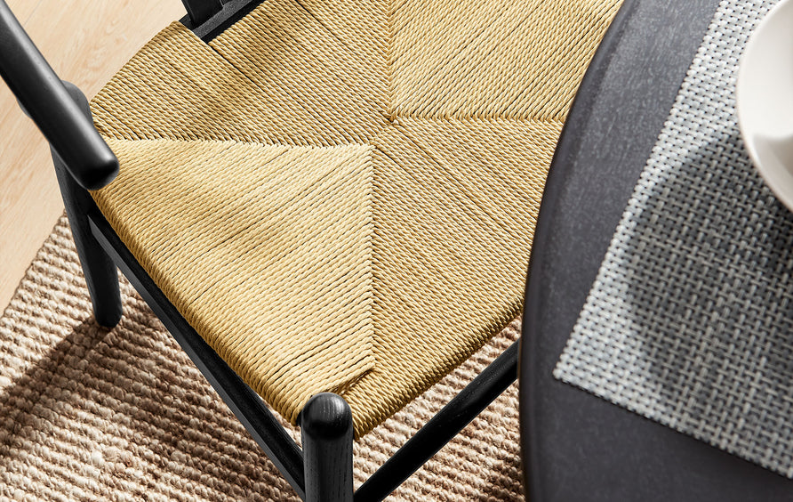 Sisal 29" Wood Dining Chair in Black
